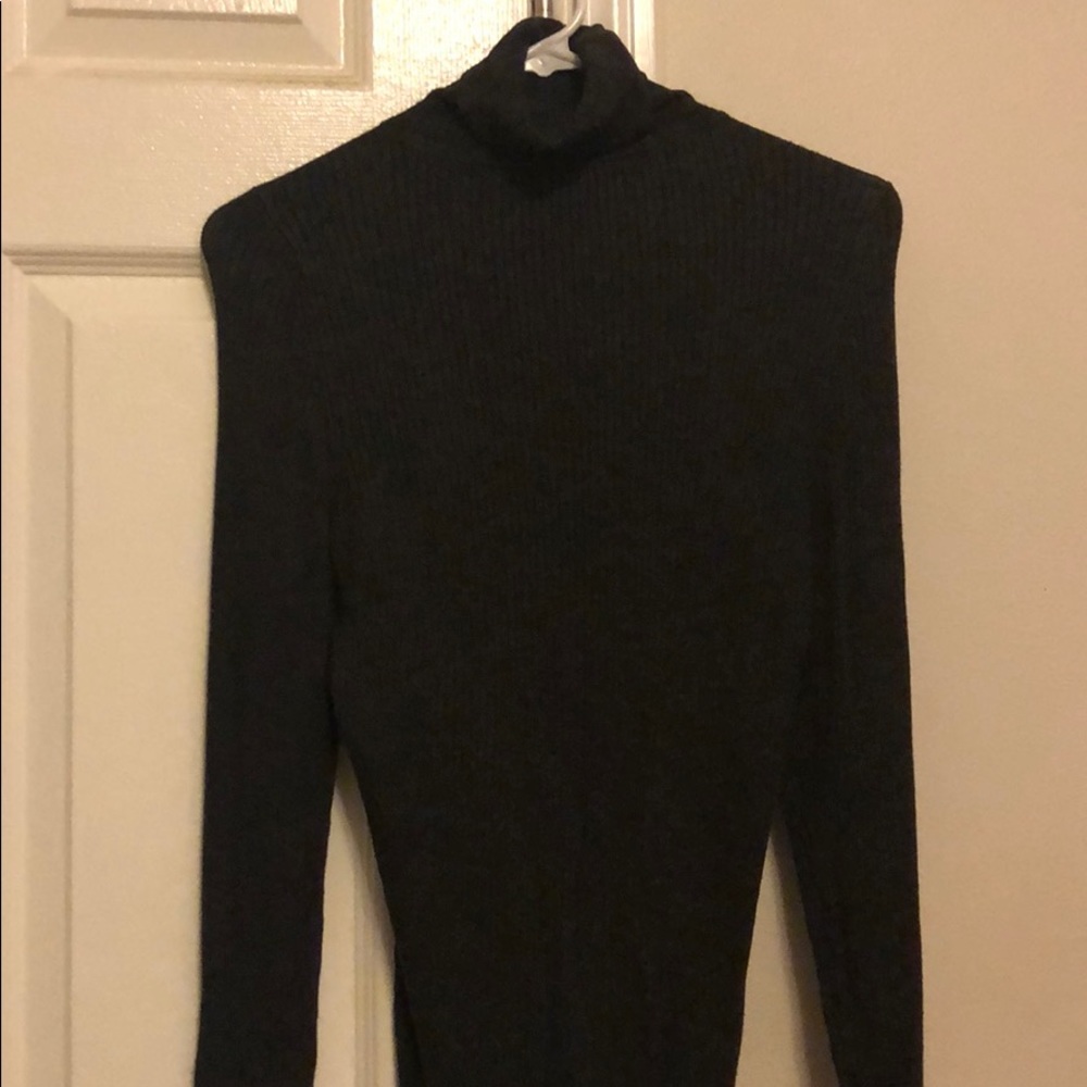 Dark Gray Turtleneck Top